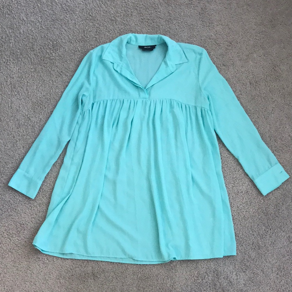 Nasty Gal Turquoise Baby Doll Tunic Shirt Dress